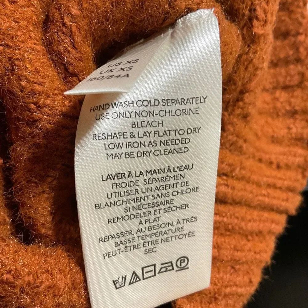 Free People Sweater Reverie Cropped V-Neck Burnt Butter Rust Brown Women XS - Picture 6 of 15